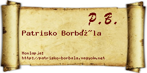 Patrisko Borbála névjegykártya